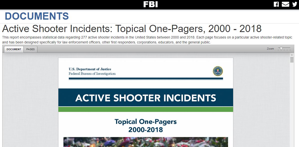Active Shooter Incident Topical One Pager
