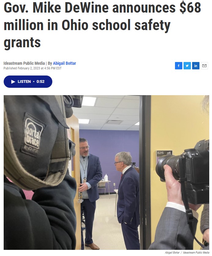 Governor Mike Dewine 68 Million Ohio School Safety Grants